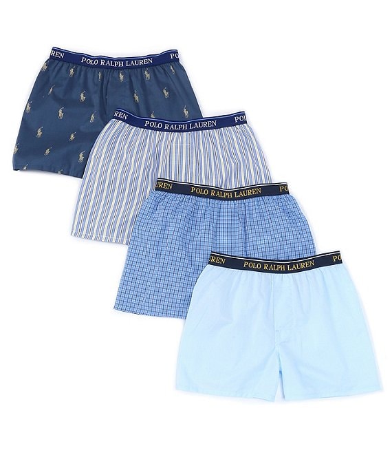 Polo Ralph Little/Big Boys 4-20 Blue Assorted Classic Woven Boxers 4-Pack | Dillard's