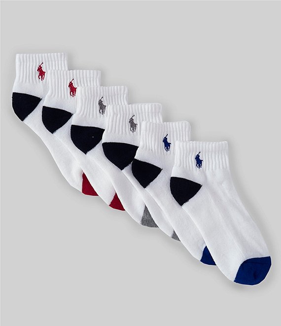 Color:White - Image 1 - Boys Quarter-Length Sport Socks 6-Pack