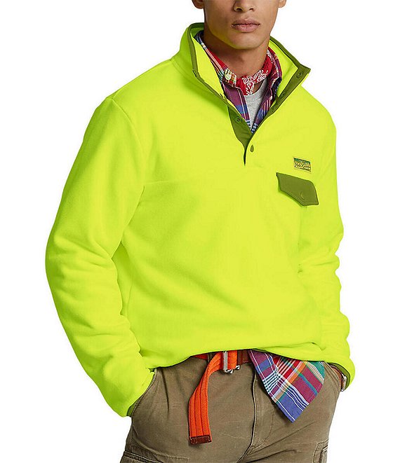Color:Safety Yellow - Image 1 - Brushed Fleece Pullover