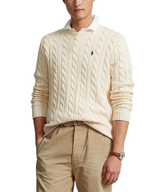 Color:Andover Cream - Image 1 - Cable-Knit Cotton Sweater