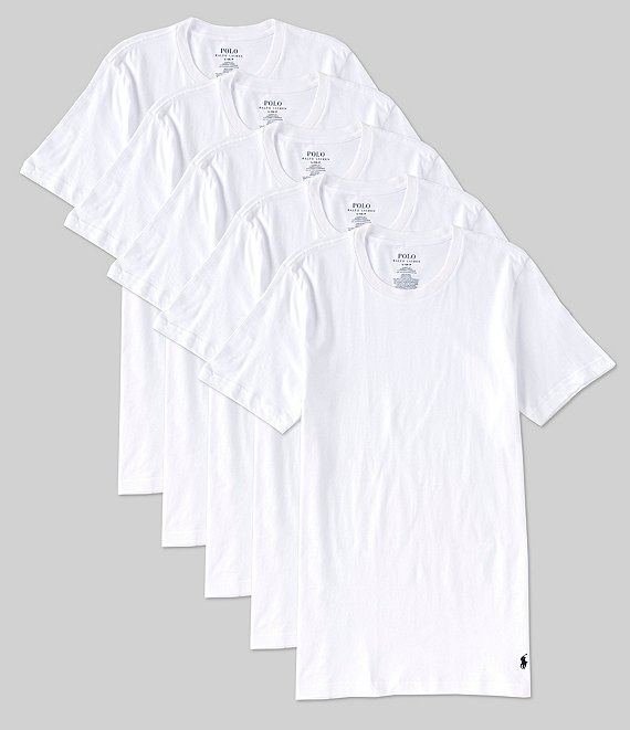 Polo Ralph Lauren Classic Cotton Short Sleeve Crewneck T-Shirts 5-Pack ...
