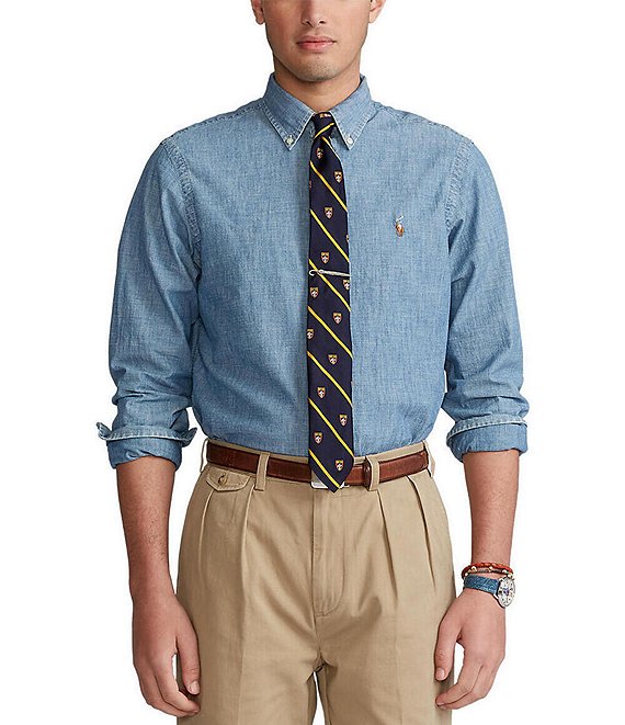 Polo Ralph Lauren Classic-Fit Button-Front Solid Chambray Shirt | Dillard's