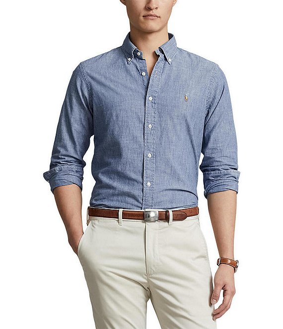 Polo Ralph Lauren Classic-Fit Button-Front Solid Chambray Shirt