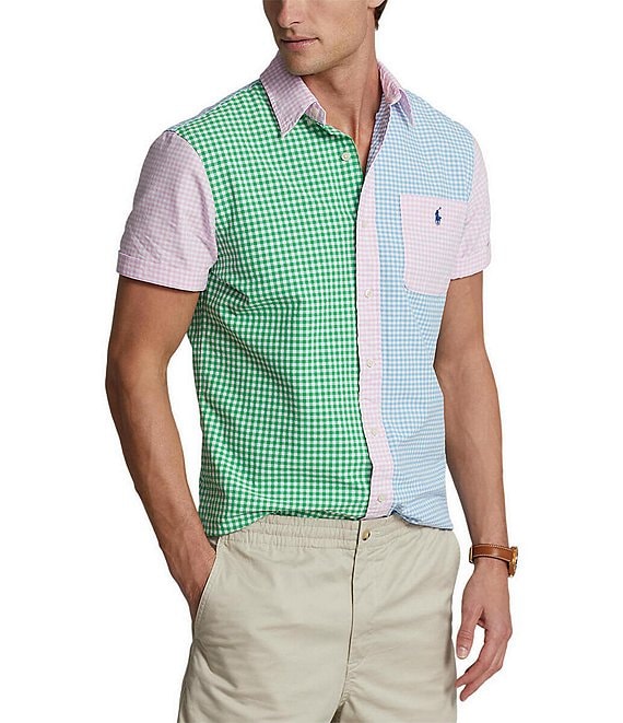 Polo Ralph Lauren Classic-Fit Gingham Oxford Short-Sleeve Woven ...