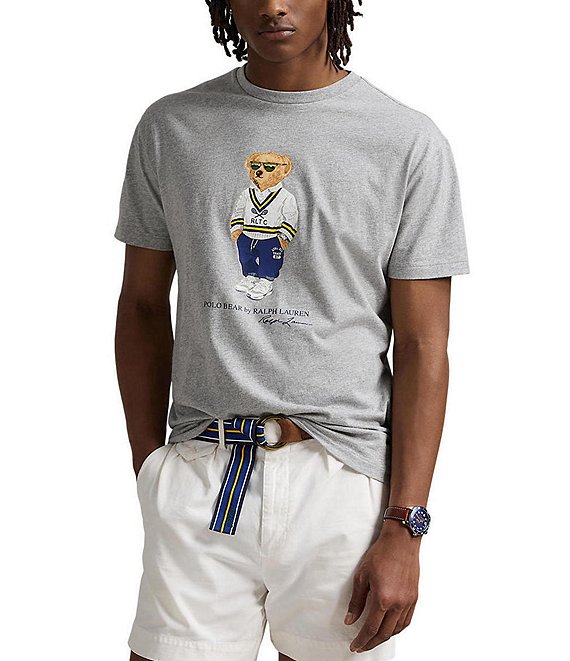 Polo Ralph Lauren Classic Fit Heritage Icons Polo Bear Short Sleeve Graphic T-Shirt, Andover Heather - Image 1