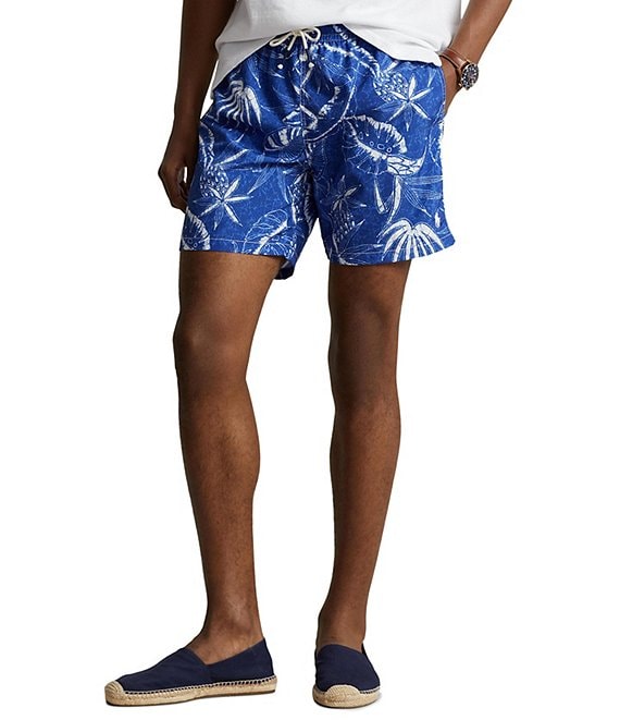 Polo Ralph Lauren Classic Fit Hoffman Tropical Floral Printed 5.75 Inseam  Swim Trunks