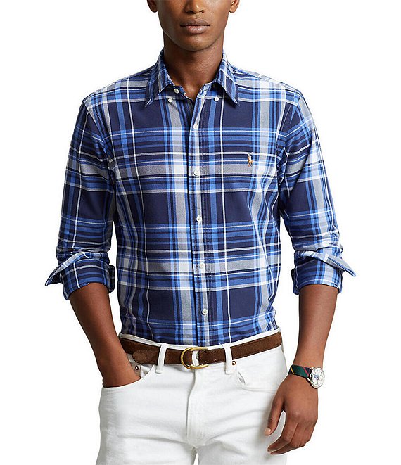 Polo by Ralph Lauren, Shirts, Ralph Lauren Polo Mens Shirt 3xb Blue Plaid  Button Up Long Sleeve Classic Fit