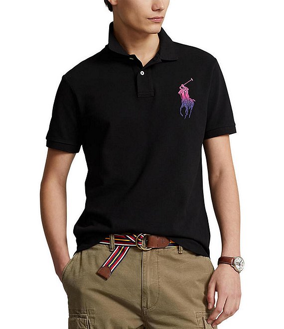 Color:Polo Black - Image 1 - Classic-Fit Ombre Big Pony Short-Sleeve Polo Shirt