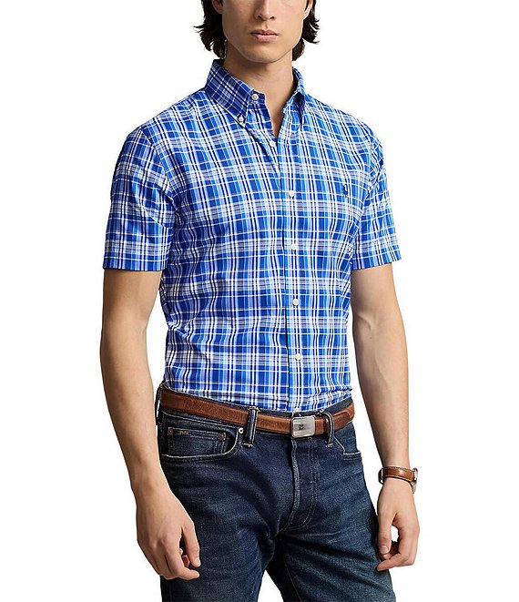 Ralph Lauren Classic Fit Plaid purchases Button Down Short Sleeve Shirt XLT