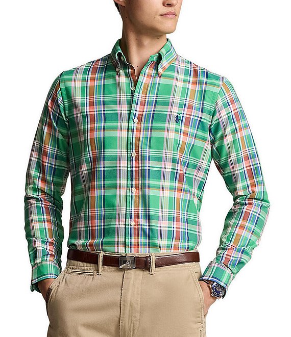 Polo Ralph Lauren Classic Fit Plaid Oxford Long-Sleeve Woven Shirt ...