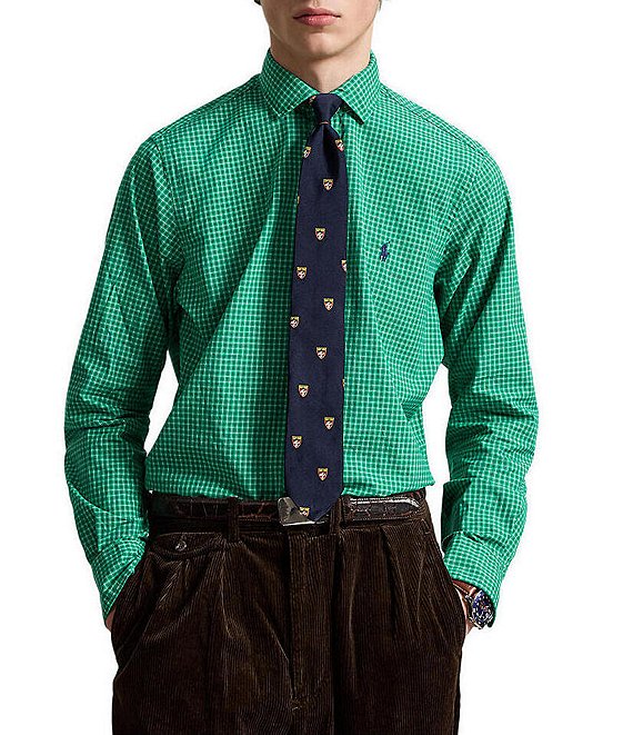 Polo Ralph Lauren Classic Fit Plaid Poplin Long Sleeve Woven Shirt