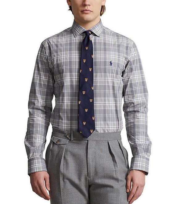 Polo Ralph Lauren Classic Fit Plaid Stretch Poplin Long Sleeve Woven ...