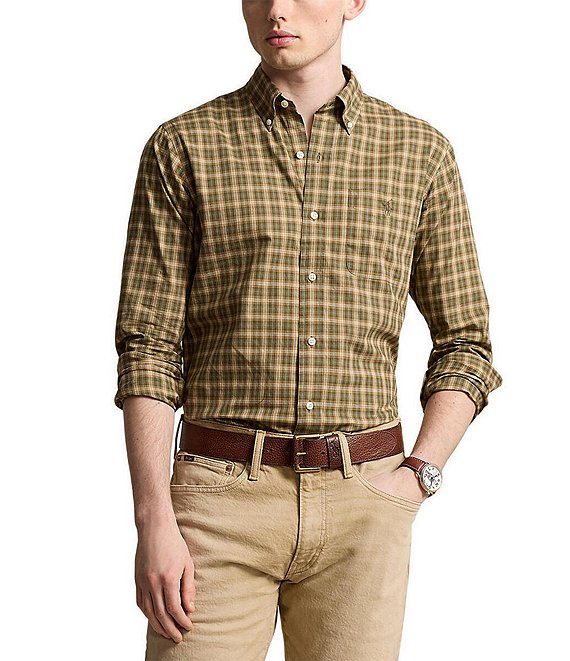 Classic fit plaid twill shirt hotsell