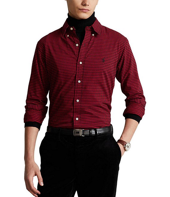Polo Ralph Lauren Classic-Fit Plaid Twill Mini-Check Long-Sleeve Woven Shirt