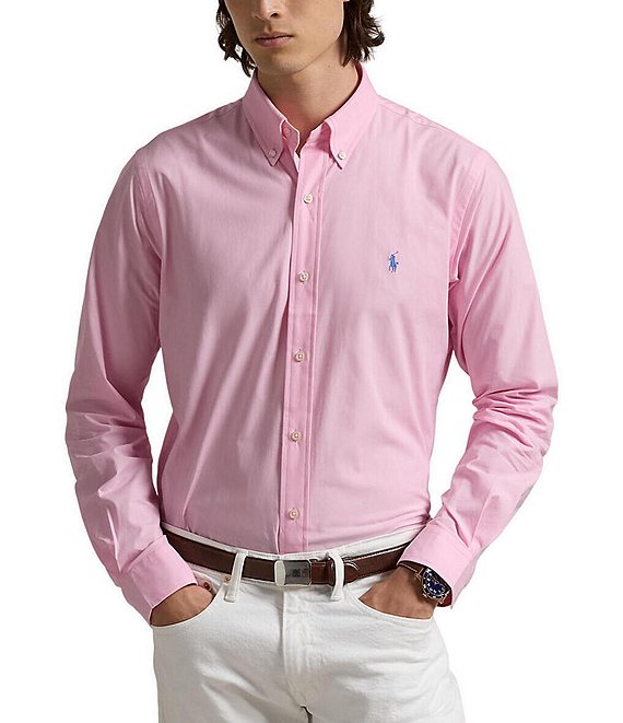 Polo Ralph Lauren Classic Fit Stretch Poplin Long Sleeve Woven Shirt ...