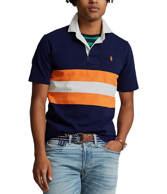 Polo Ralph Lauren Classic-Fit Striped Jersey Short-Sleeve Rugby Shirt ...