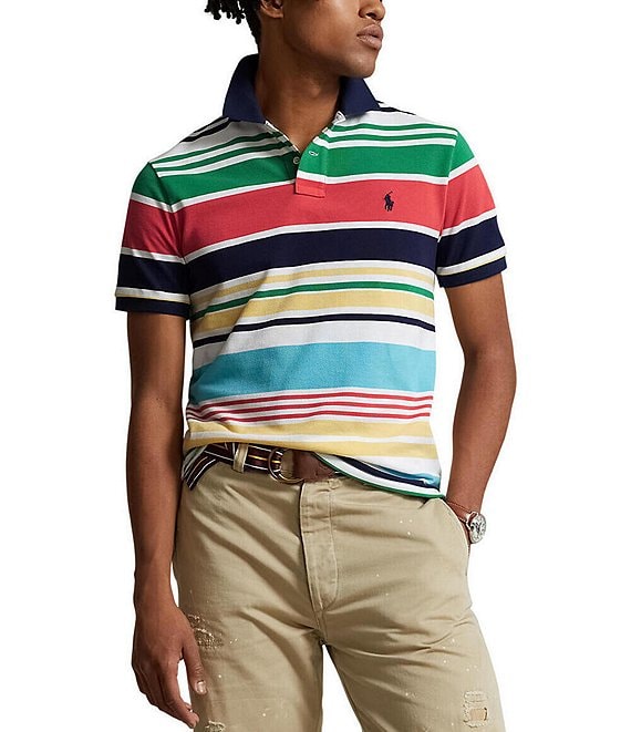 Polo Ralph Lauren Classic Fit Striped Mesh Short Sleeve Polo Shirt |  Dillard's