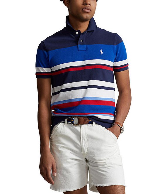 Polo Ralph Lauren Classic-Fit Striped Mesh Short-Sleeve Polo Shirt ...