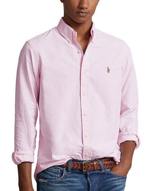 Polo Ralph Lauren Classic Fit Striped Stretch Long Sleeve Woven Shirt ...
