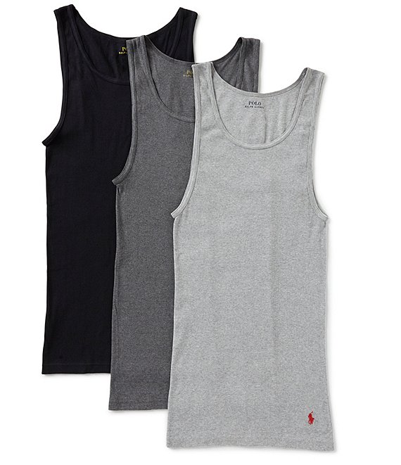 Color:Andover Heather/Madison Heather/Black - Image 1 - Classic Fit Tank 3-Pack