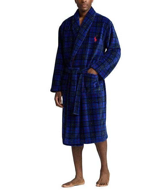 Ralph lauren plaid robe best sale