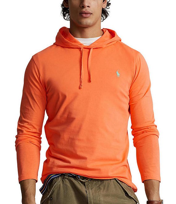 Color:Classic Peach - Image 1 - Cotton Jersey Long-Sleeve Hoodie
