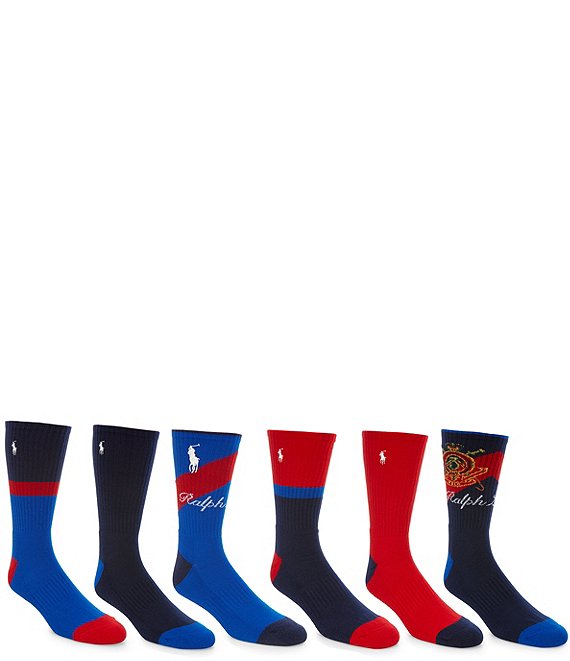 Polo Ralph Lauren Crest Sash Crew Socks 6-Pack