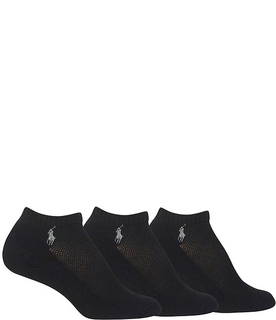 Color:Black - Image 1 - Women's Cushioned Mesh-Top Sport Socks, 3 Pack