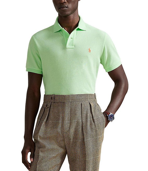 Polo Ralph Lauren Custom Slim Fit Solid Mesh Polo Shirt