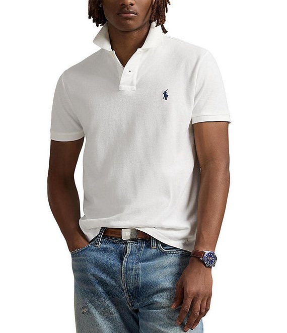 Polo Ralph Lauren Custom Slim Fit Solid Mesh Polo Shirt | Dillard's