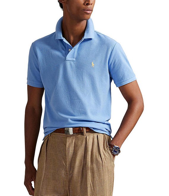 Polo Ralph Lauren Custom-Slim Fit Mesh Short-Sleeve Polo Shirt, Bristol Blue - Image 1