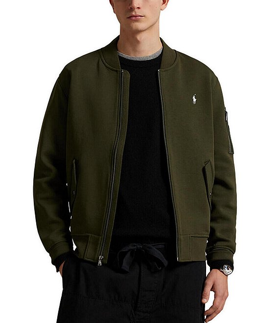 Polo Ralph Lauren Double-Knit Bomber Jacket, Company Olive - Image 1
