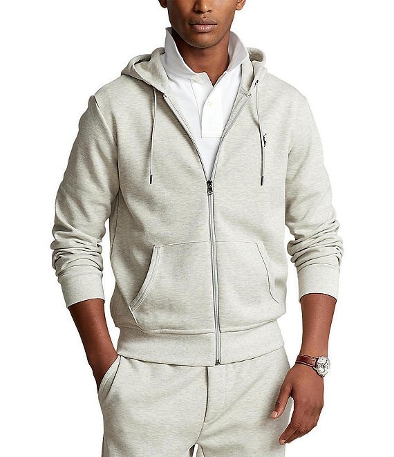 Polo Ralph Lauren Men's Double-Knit Full-Zip Hoodie - Grey - Size Xs