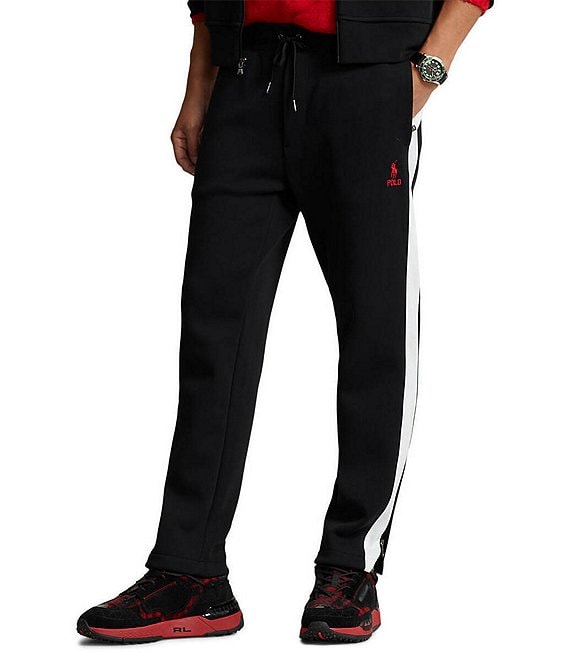 Color:Polo Black Multi - Image 1 - Double-Knit Mesh Track Pants