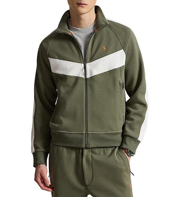 ジャケット・アウター polo by Ralph Lauren Polo Ralph Lauren Pieced Chevron Stripe Double Knit Track Jacket