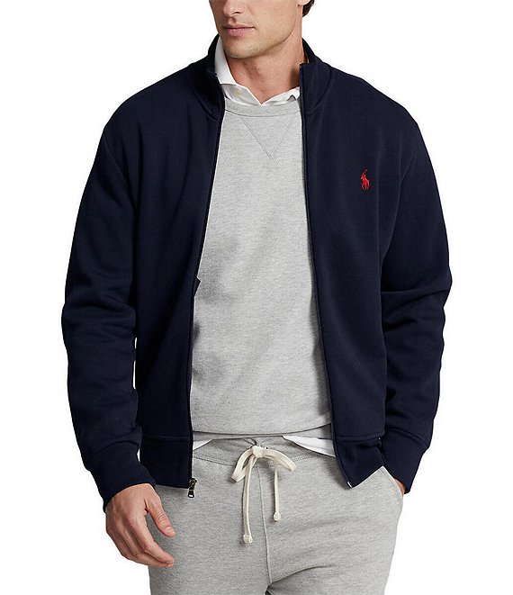 Color:Aviator Navy - Image 1 - Double-Knit Zip Front Track Jacket