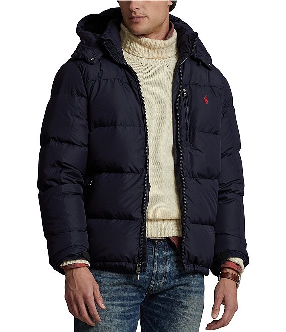 Ralph lauren hooded on sale down jacket navy