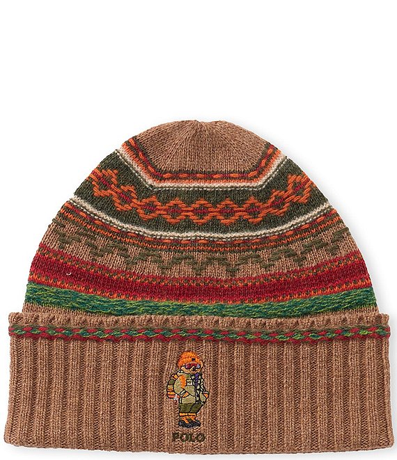 Polo Ralph Lauren Fairisle Red Rocks Bear Wool-Rich Beanie