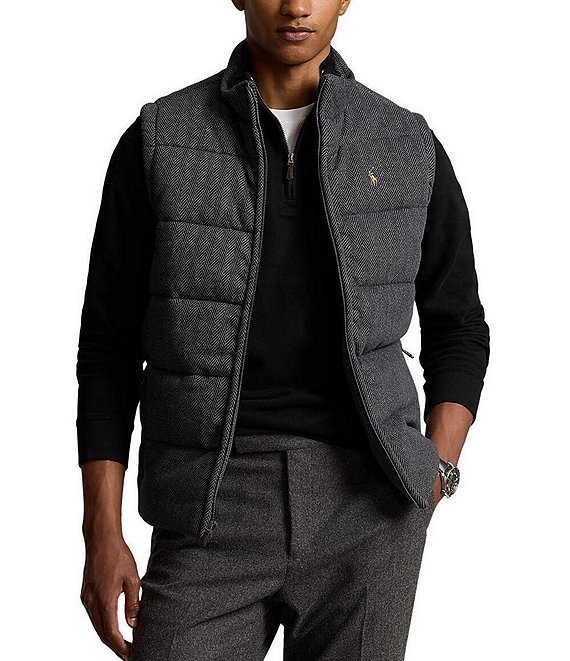 Polo Ralph Lauren Herringbone Estate Rib Full-Zip Vest | Dillard's