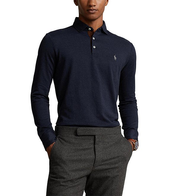 Polo Ralph Lauren Herringbone Long Sleeve Polo Shirt | Dillard's