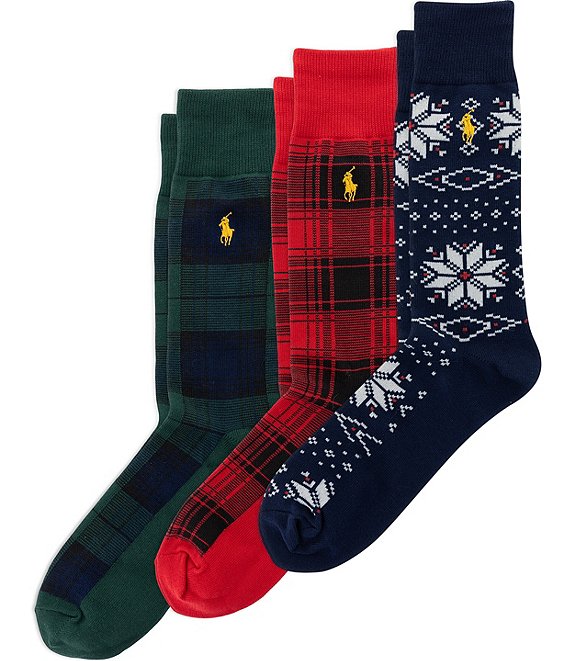 Polo Ralph Lauren Holiday Pattern Socks 3-Pack