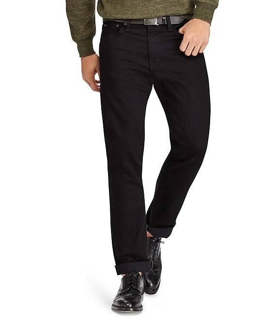 Color:Black - Image 1 - Hudson Black Varick Slim Straight Stretch Jeans