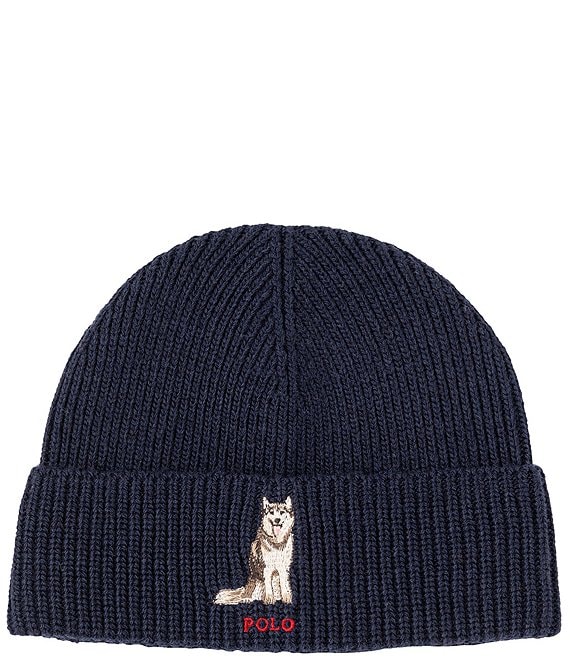 Polo Ralph Lauren Husky Dog Beanie, Newport Navy - Image 1