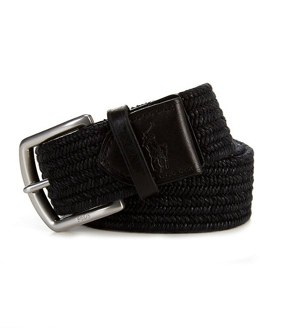 Leather Braided Belt - Black