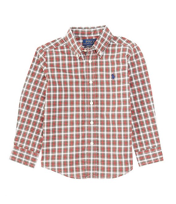Polo Ralph Lauren Little Boys 2T-7 Long Sleeve Plaid Poplin Shirt