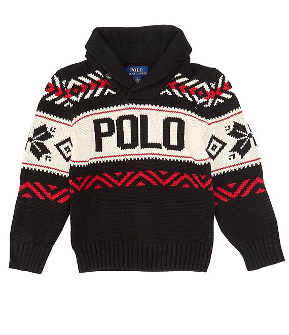 Polo Ralph Lauren Little Boys' Logo Shawl Collar Sweater