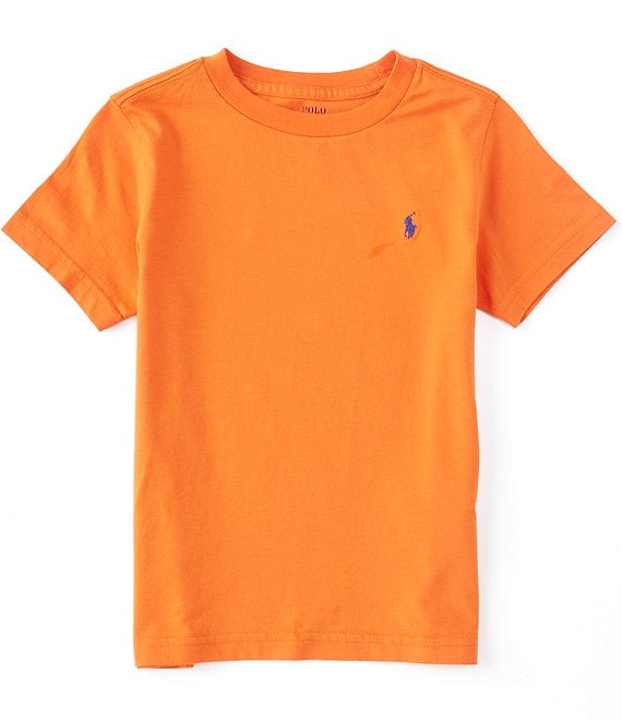 Color:Basketball Orange/College Royal - Image 1 - Little Boys 2T-7 Short-Sleeve Collegiate Essential Tee
