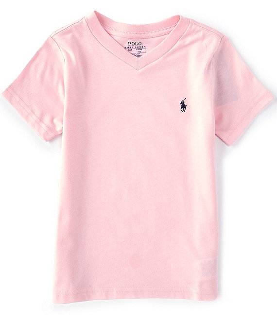 Color:Pink - Image 1 - Little Boys 2T-7 Short-Sleeve Essential V-Neck T-Shirt
