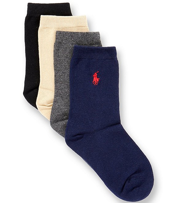 Polo Ralph Lauren Little Boys Assorted Dress Socks 4 Pack