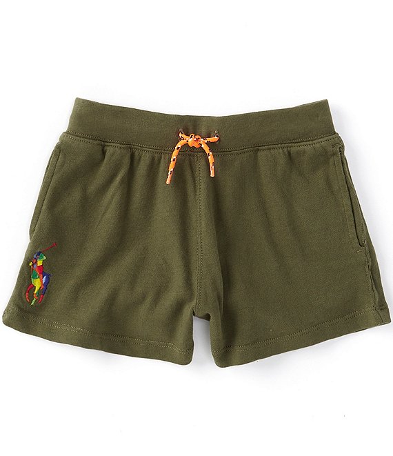 Color:Dark Sage - Image 1 - Little Girls 2T-6X Big Pony Spa Terry Shorts